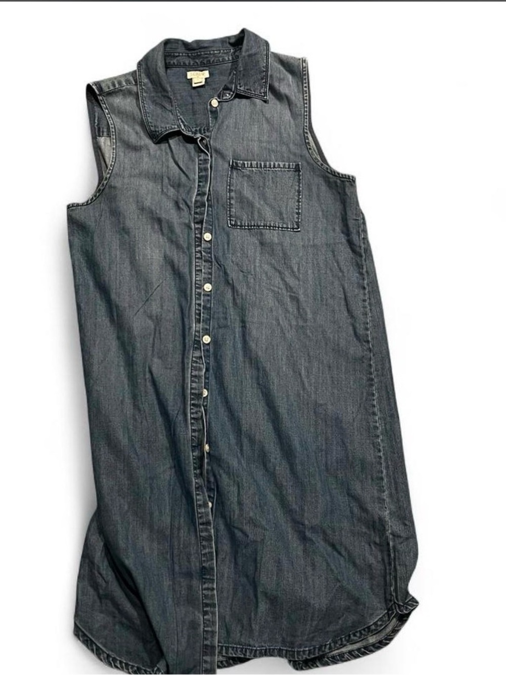 J. Crew Sleeveless Denim Shirt Dress